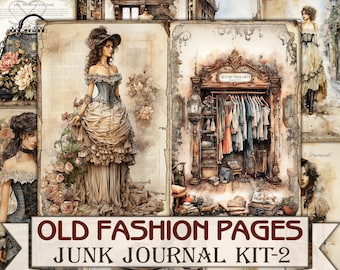 Old fashion Victorian Lady Junk Journal Kit part 2, Collage Sheets printables