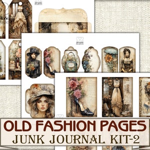 Old Fashion Victorian Lady Junk Journal Kit Part 2, Collage Sheets ...
