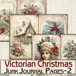 Victorian Christmas Junk Journal Kit,printable Collage Pages-2 ...