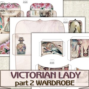 Vintage Beauty Victorian Lady Junk Journal Kit Part 2 WARDROBE, Collage ...