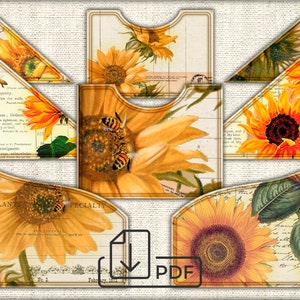 Pochettes pour journaux numériques TOURNESOL, modèles de pochettes en papier imprimables