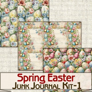 Vintage Spring Easter Junk Journal Kit,digital Picture Collage ...