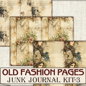 Old Fashion Victorian Lady Junk Journal Kit Part 3, Collage Sheets ...