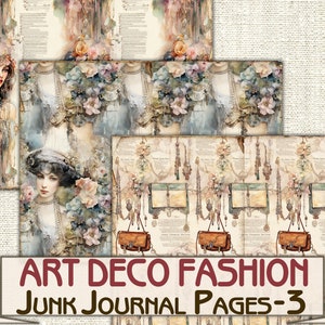 Art Deco Fashion Lady Junk Journal Kit Part 3, Collage Sheets ...