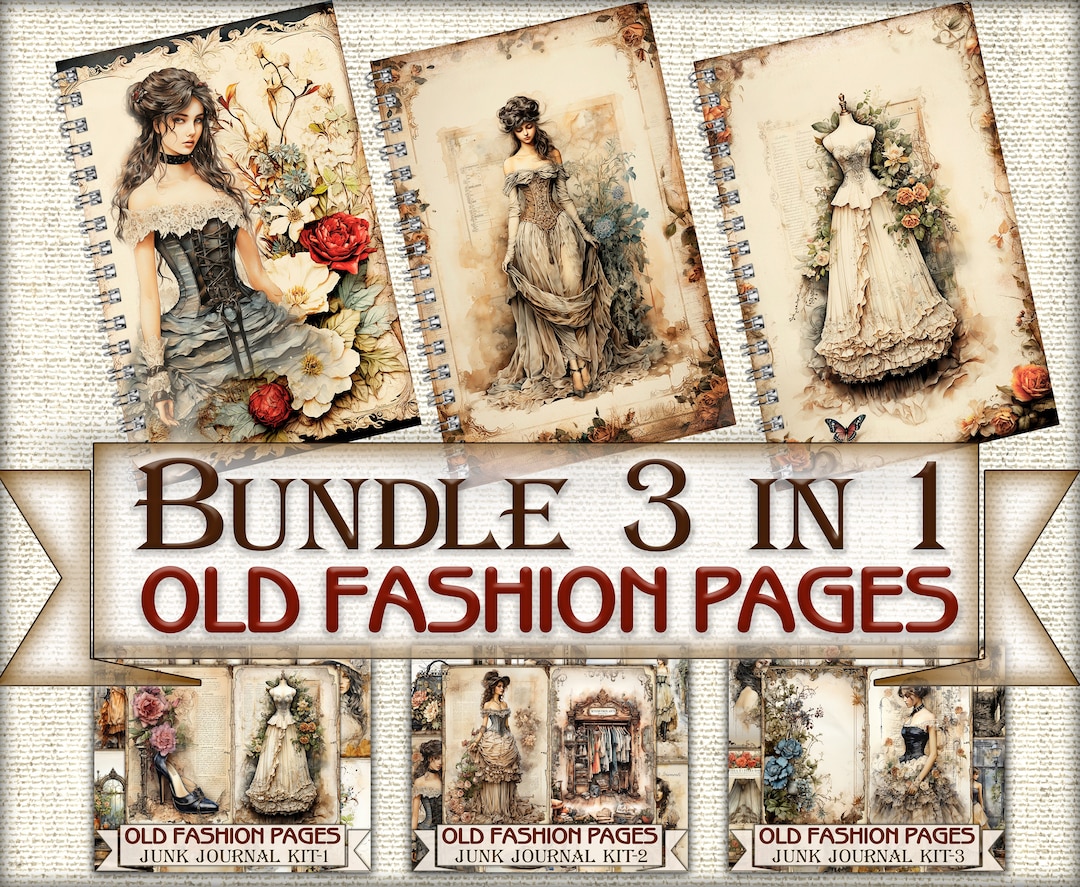 Old Fashion Victorian Lady Junk Journal Kit Bundle, Collage Sheets ...