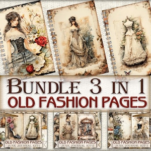 Old fashion Victorian Lady Junk Journal Kit Bundle, Collage Sheets printables