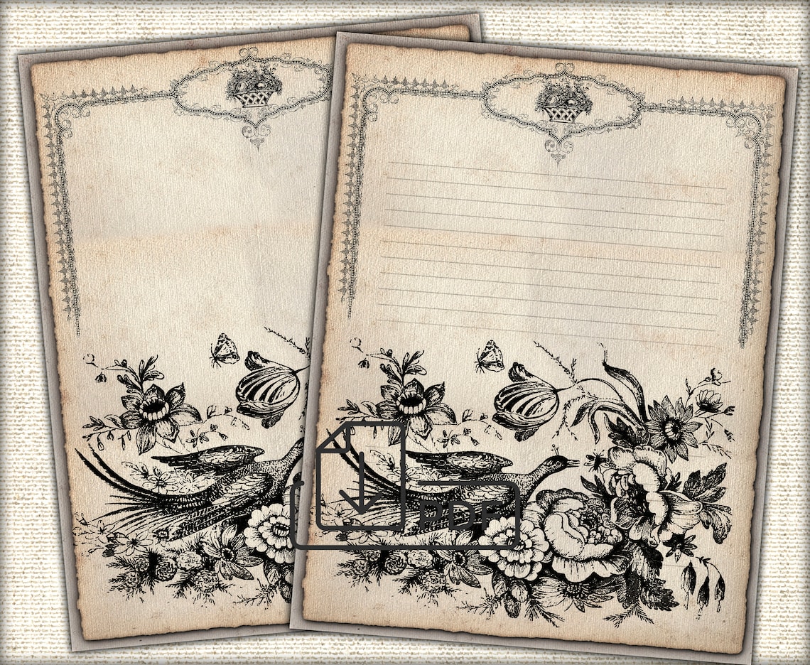 Printable Victorian letter writing setStationery Vintage Etsy