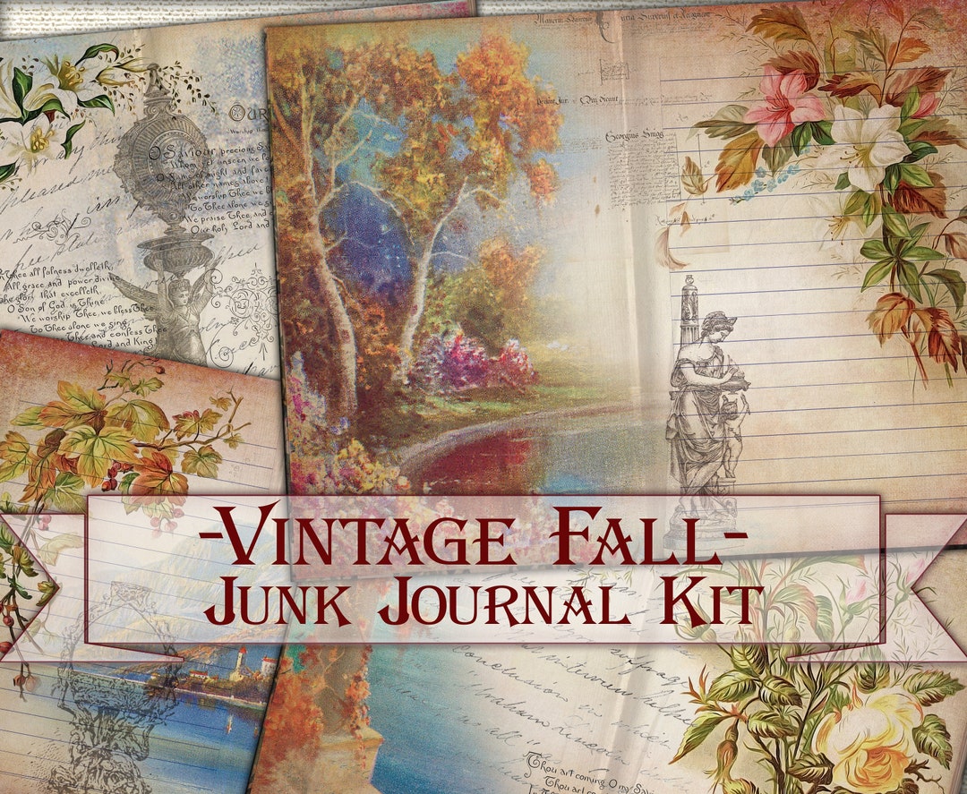 Vintage Fall Junk Journal Kit,autumn Printable Collage Pages - Etsy