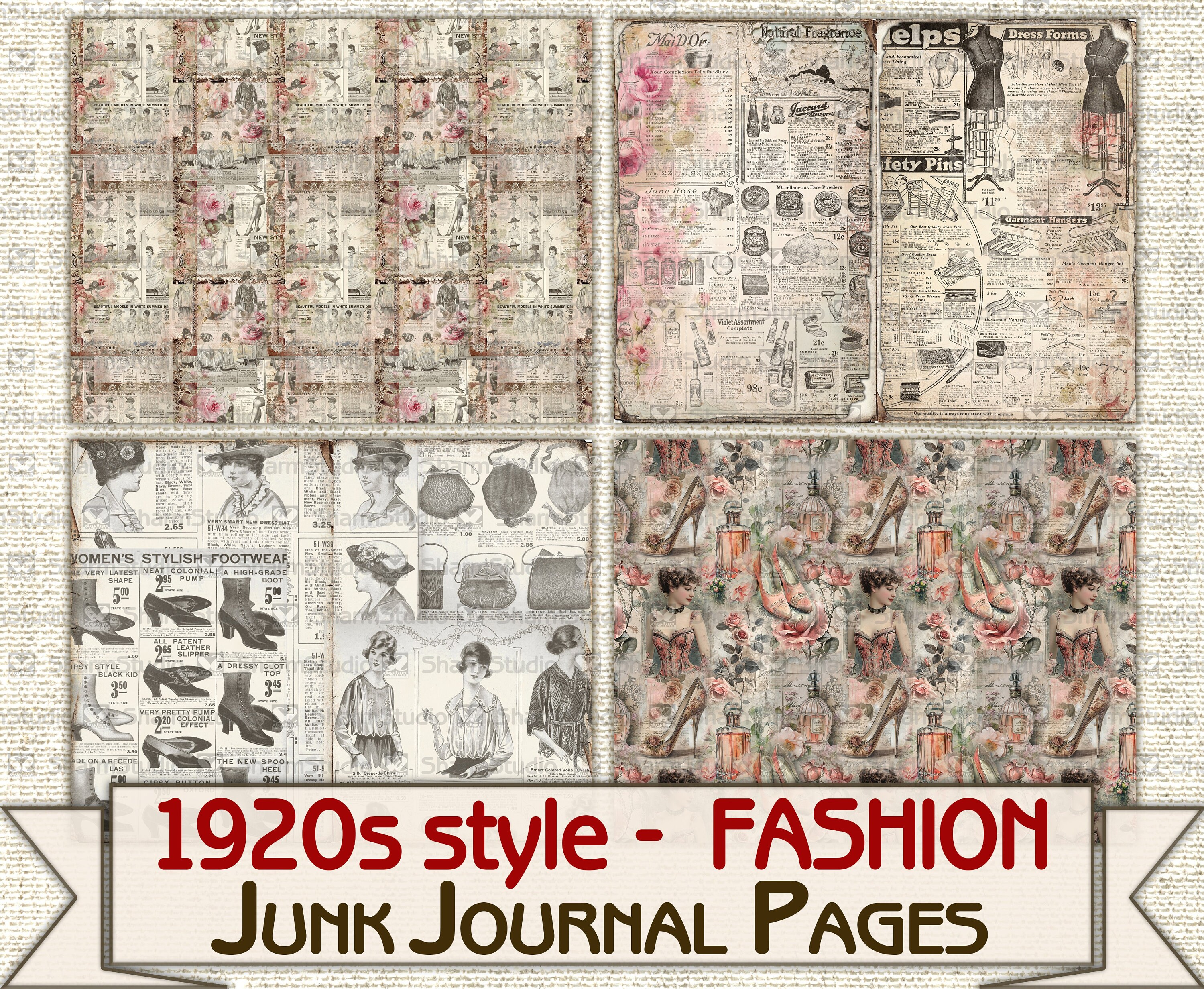 ヴィンテージファッション ジャンクジャーナルキット 1920 年代