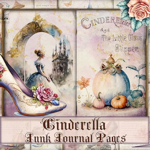 Digital Fairy Tale Kit Junk Journals page printables,picture collage,Sheet Download Cinderella