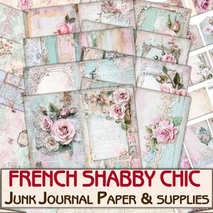 French Shabby Chic fantasy junk journal Pages,Paper and supplies, Scrapbook Kit Digital Download