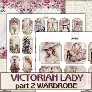 Vintage Beauty Victorian Lady Junk Journal Kit Part 2 WARDROBE, Collage ...