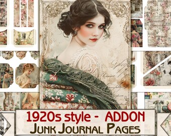 コラージュジャーナル*『』 ヴィンテージファッション ジャンクジャーナルキット 1920 年代
