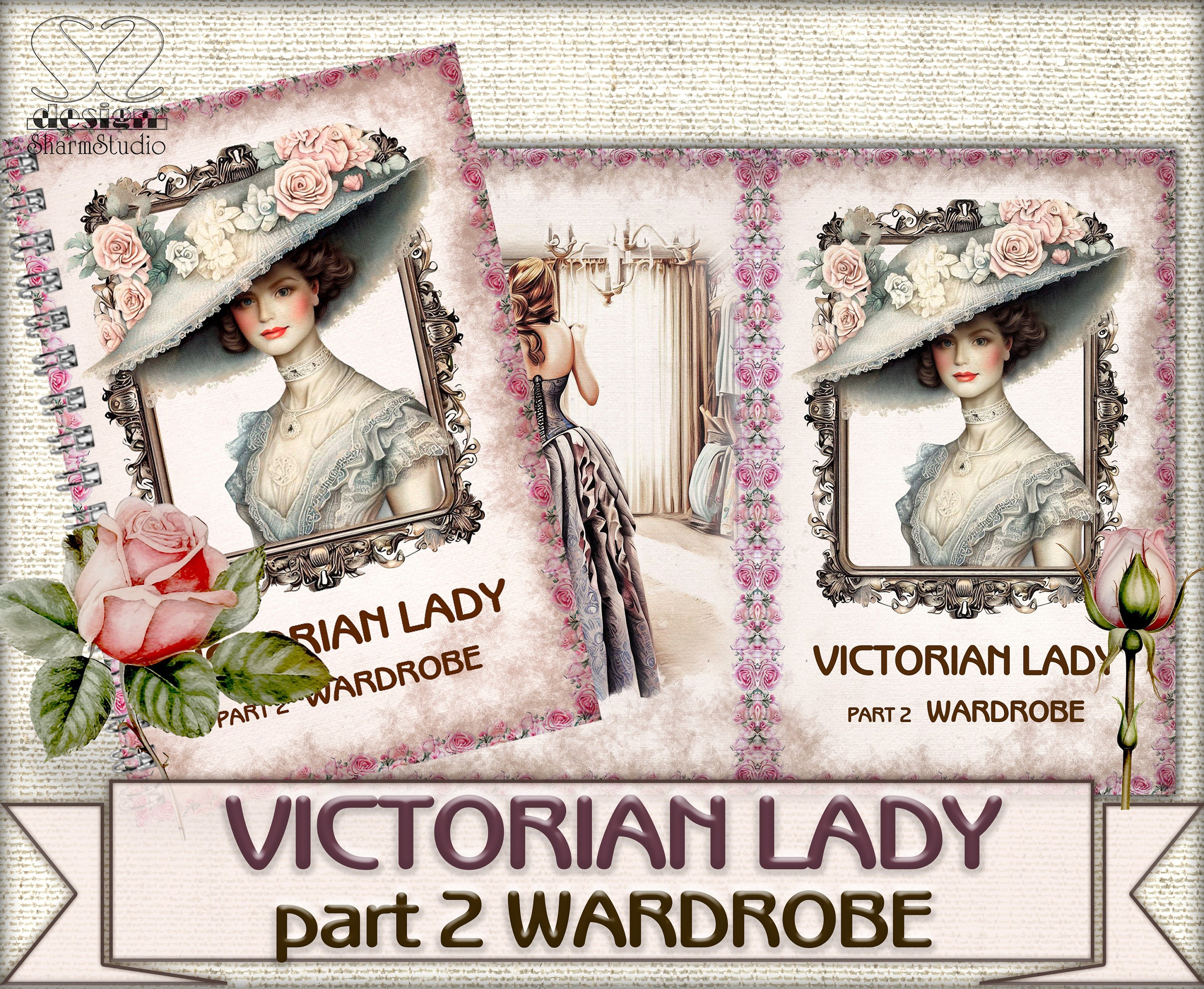 Vintage Beauty Victorian Lady Junk Journal Kit Part 2 WARDROBE, Collage ...