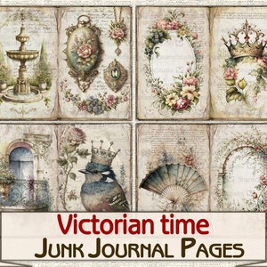 Victorian Time Junk Journal Kit,vintage Collage Sheets Printables - Etsy