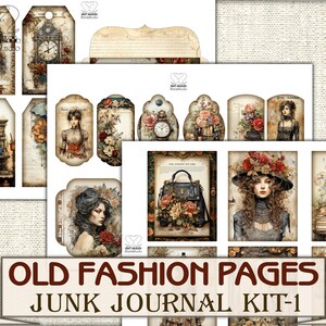 Old Fashion Victorian Lady Junk Journal Kit Part 1, Collage Sheets ...