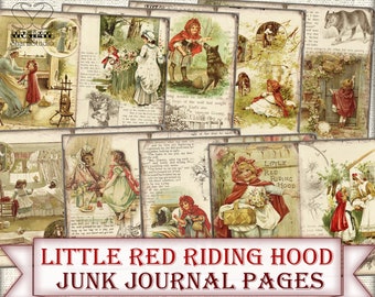Kit de diario basura de Caperucita Roja: Páginas de collage vintage (descarga digital)