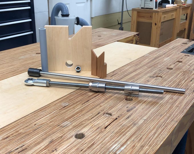 Stretcher Drilling Guide for Straight 1" Diameter Leg Tenons
