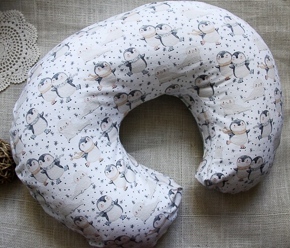 Boppy Pillow Cover Baby Seals And Penguins Ice Stating Grey Etsy