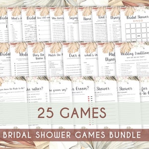 Bridal Shower Game Bundle, Bridal Shower Printable, Bridal Shower Game Idea, Bridal Shower Instant Download, Wedding Game, 25 game bundle