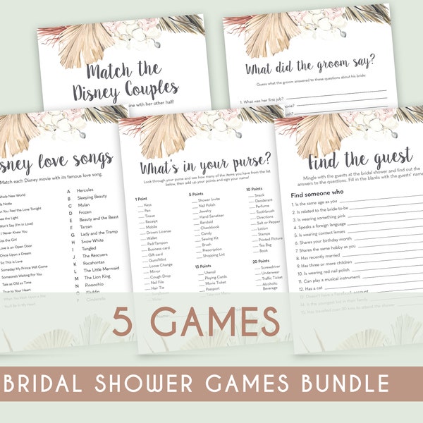 Shower Game Bundle, Bridal Shower Games Printable, Bridal Shower Game Idea, Bridal Shower Instant Download, Bridal Guest, Bridal Groom