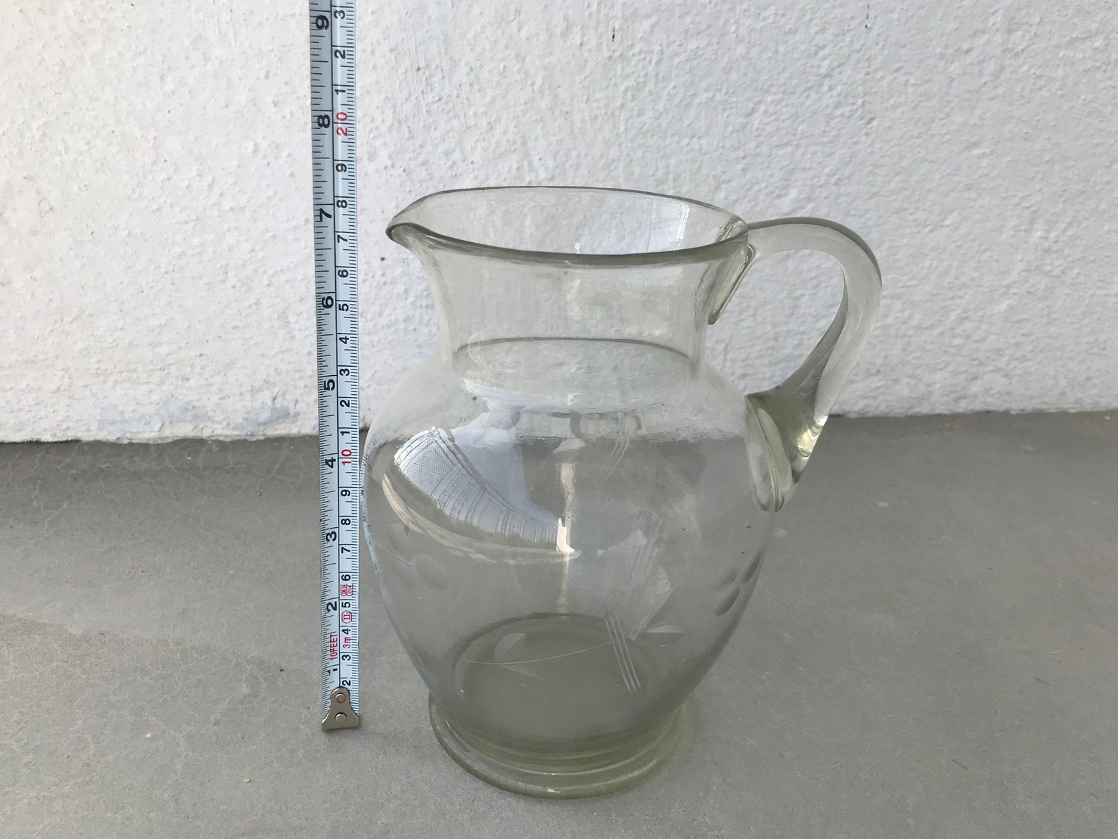 Vintage Glass Jug Glass Jug for Water Wine or Juice Jug Old Etsy