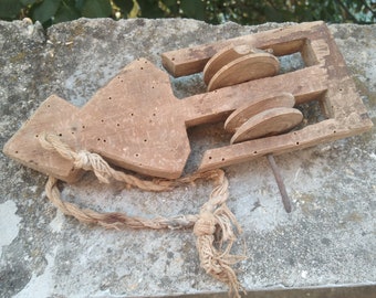 Vintage wooden wheels, Vintage loom rollers, Antique rollers, Old wooden rollers, Part of an old loom, Primitive loom components