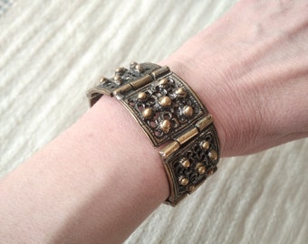 bracelet vintage, vieux bracelet fait main, bijoux antiques, beaux bijoux en bronze, bijoux de collection, bracelet pour femmes, cadeau pour elle