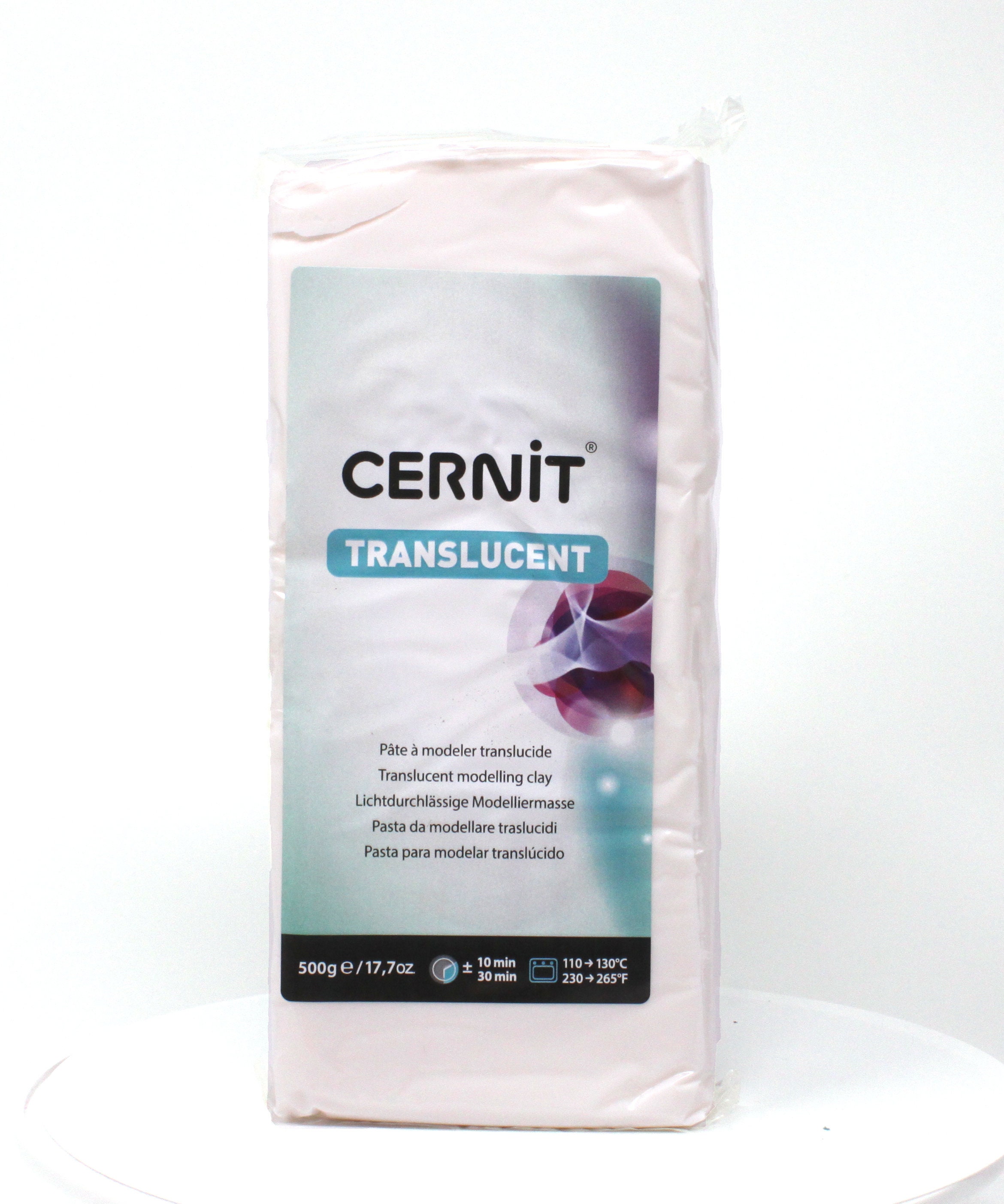 Cernit Translucent oven-bake polymer clay, glitter white, Nr. 010, 56 gr