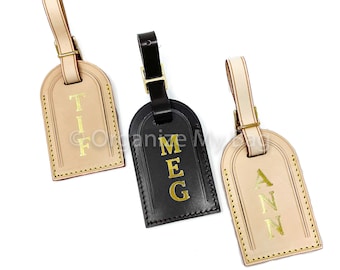 Vachetta Leather, Brown, Red, And Black Luggage Tags - Hot Stamp - For Your  Bags!