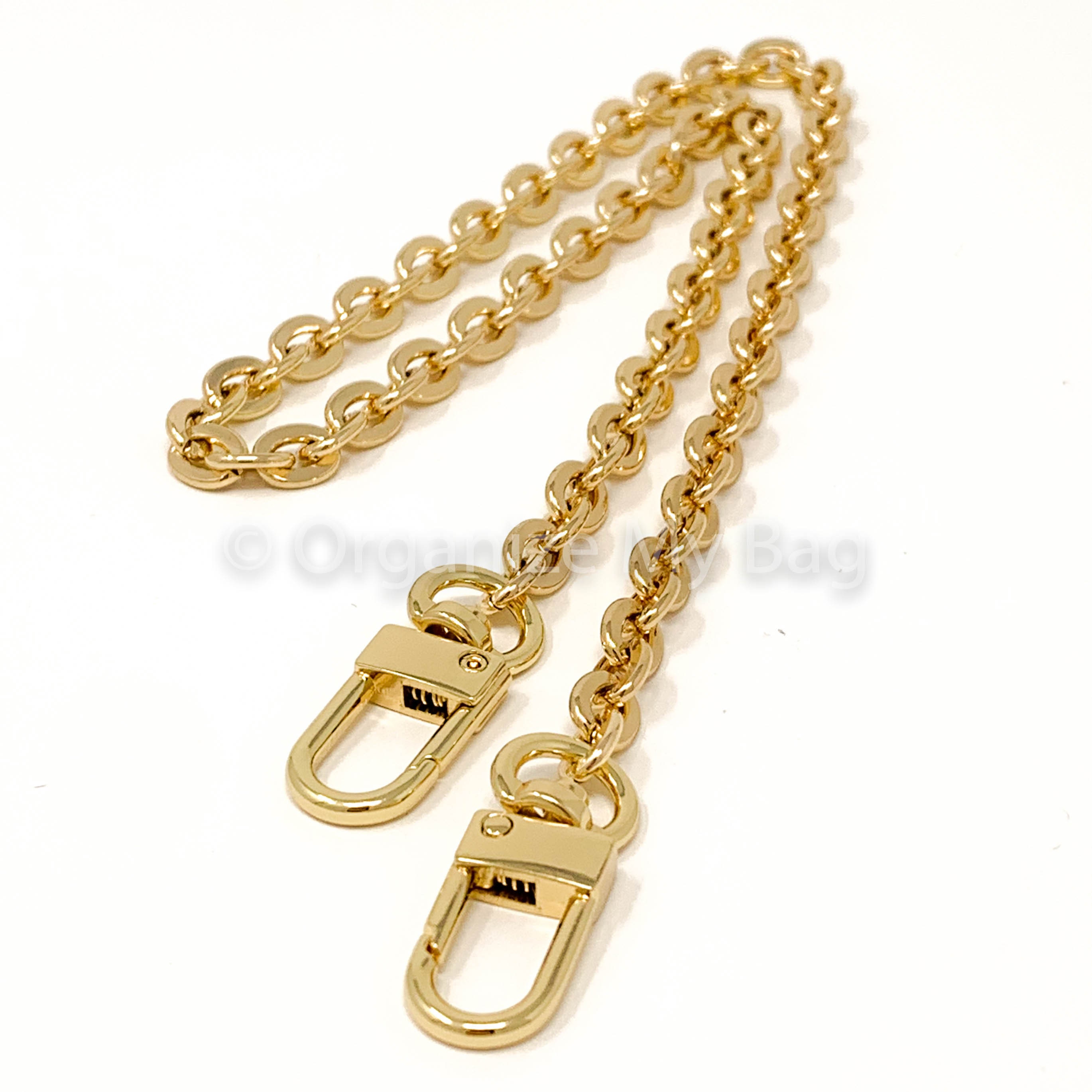 Next Fashion Oval Purse Chain Flat Gold Light Weight Crossbody Shoulder Strap Polished - (8 / 20cm)