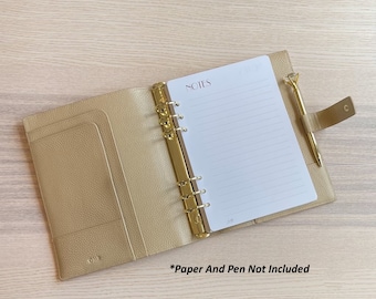 Leather Ring Agenda - (A6) - (A5) - Hot Stamp Available To Personalize! - Organizer Binder Diary Travel journal