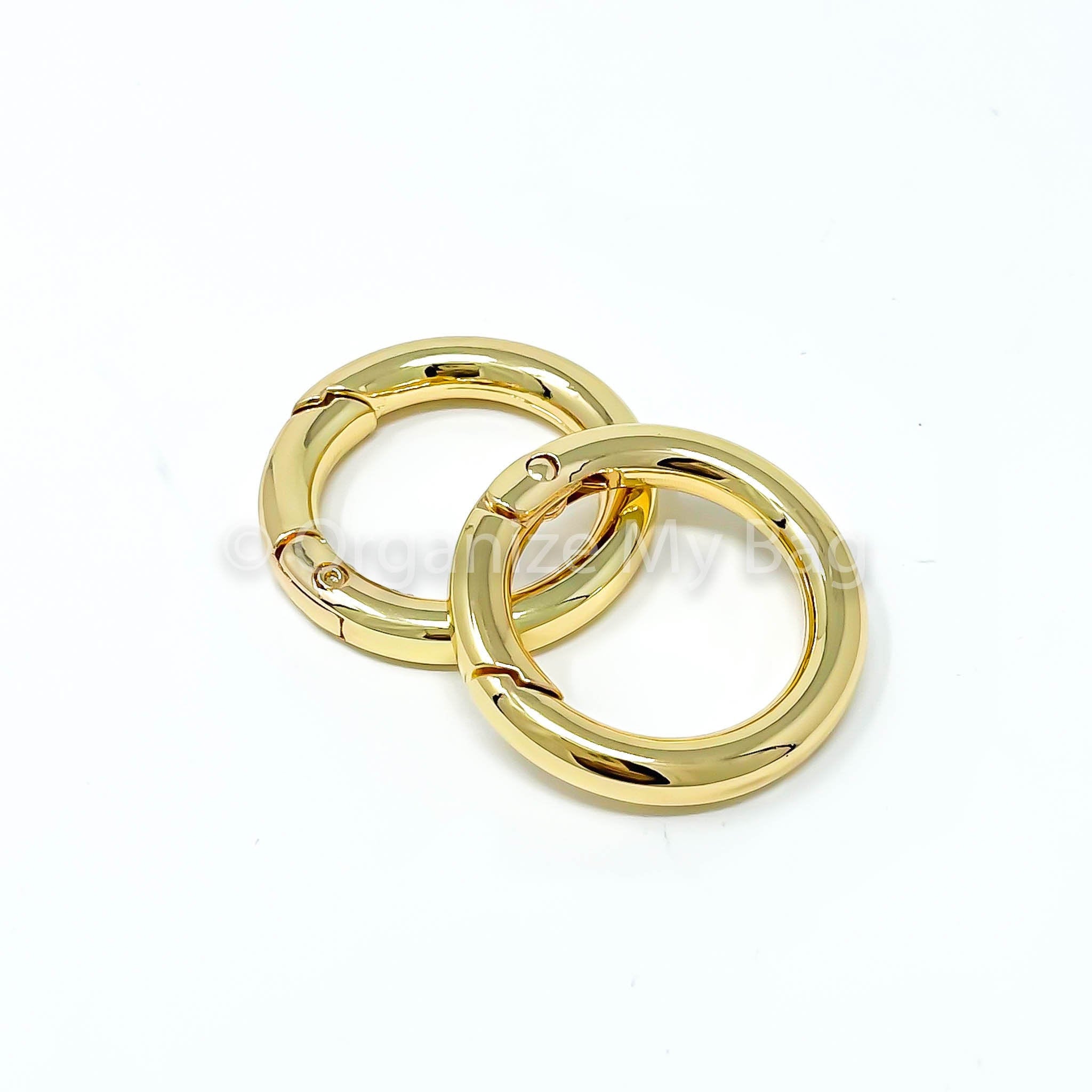 Unique Bargains 60mm Metal O Rings Non-Welded for Straps Bags Belts DIY Gold Tone 10pcs - Gold Tone