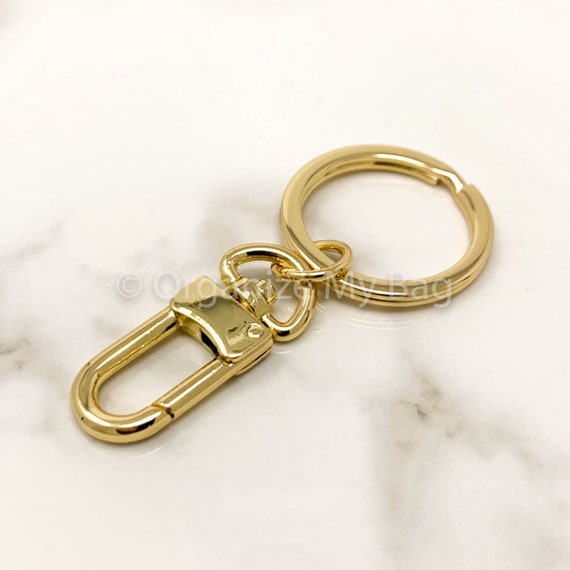 Luxury Keyring With Swiveling Clip Keychain Gold or Silver for