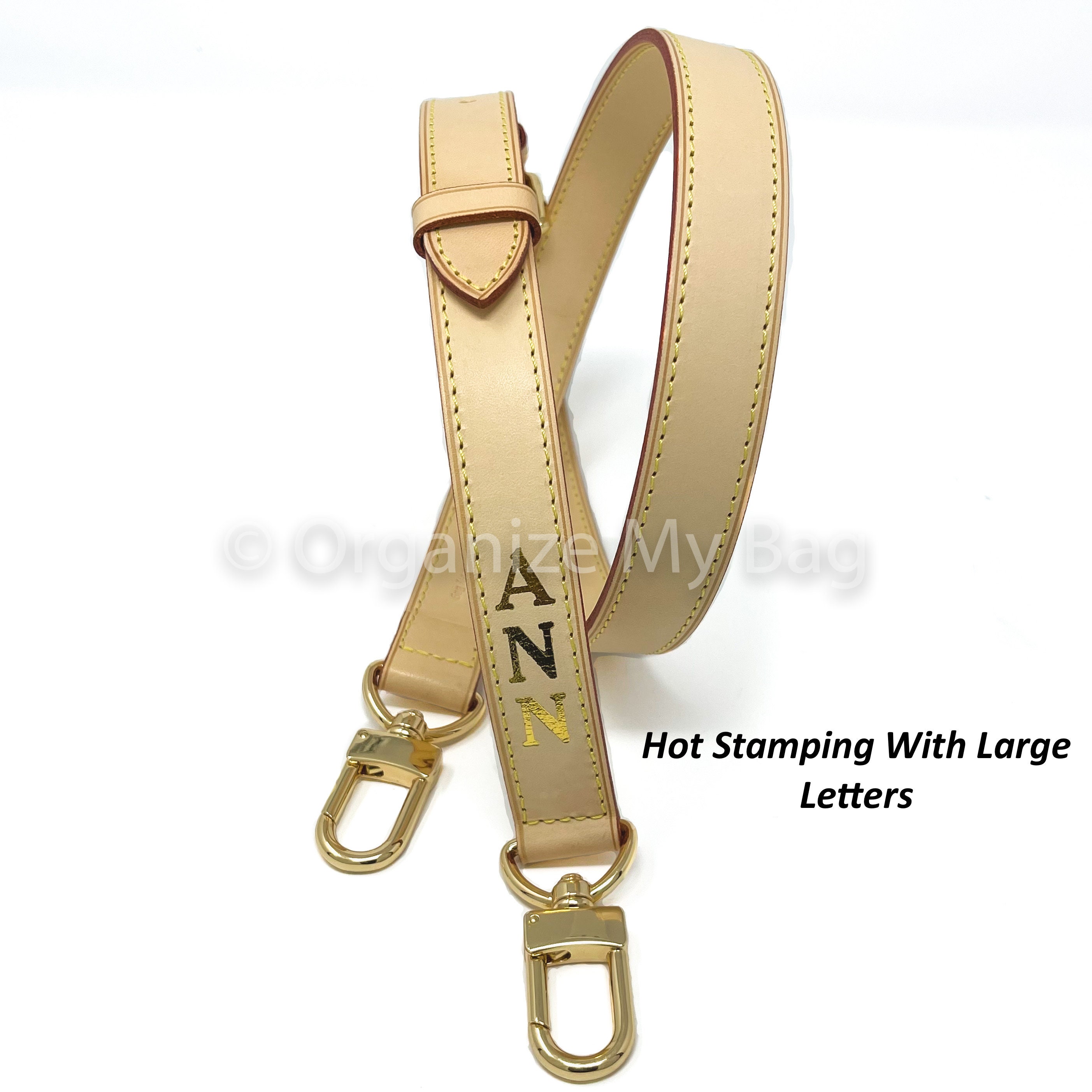 Vachetta Leather Adjustable Strap 25mm Hot Stamp Available -  Israel