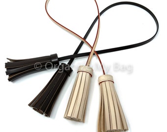 Leather Double Tassel - Vachetta Or Dark Brown - For Your Bags!