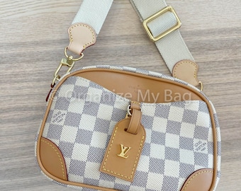 Vachetta Leather Beige Adjustable Canvas Strap - Monogram and Hot Stamp - For Your Bags!