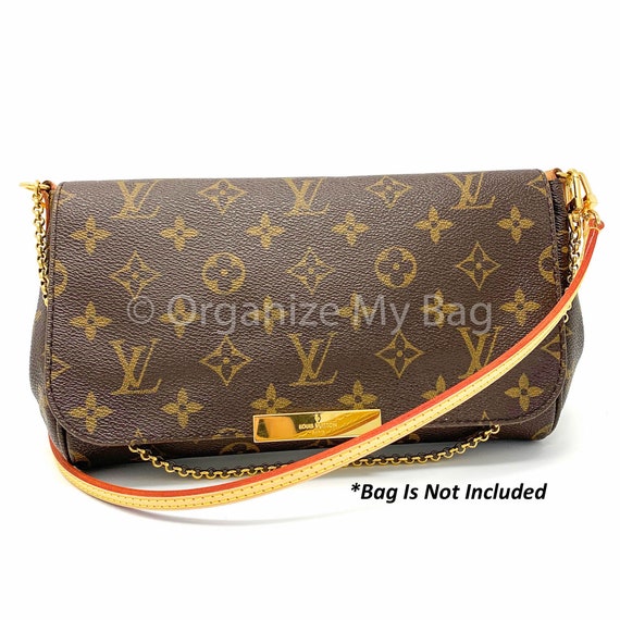 Replacement Wristlet for Neverfull Pochette, Strap, Wrist String for Zip Pouch, Real Vachetta Leather, Gold Clasps Active