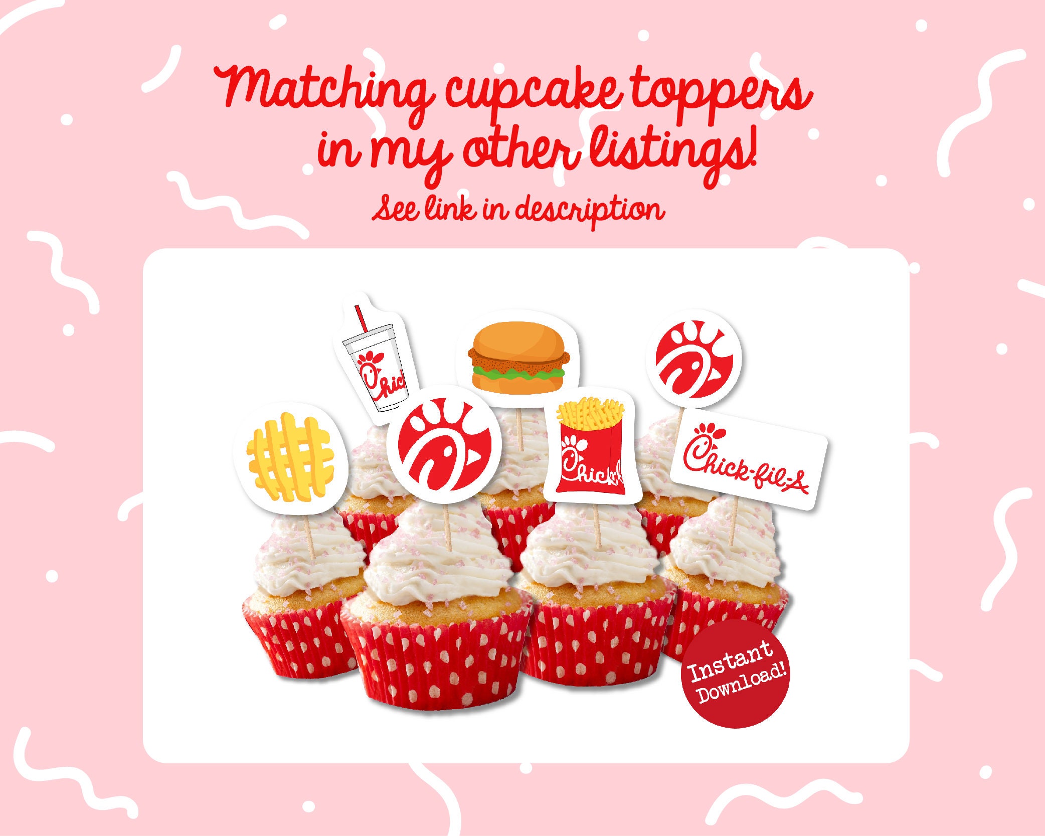 Chick Fil A Banner Chick Fil A Party Supplies Burger Party Etsy