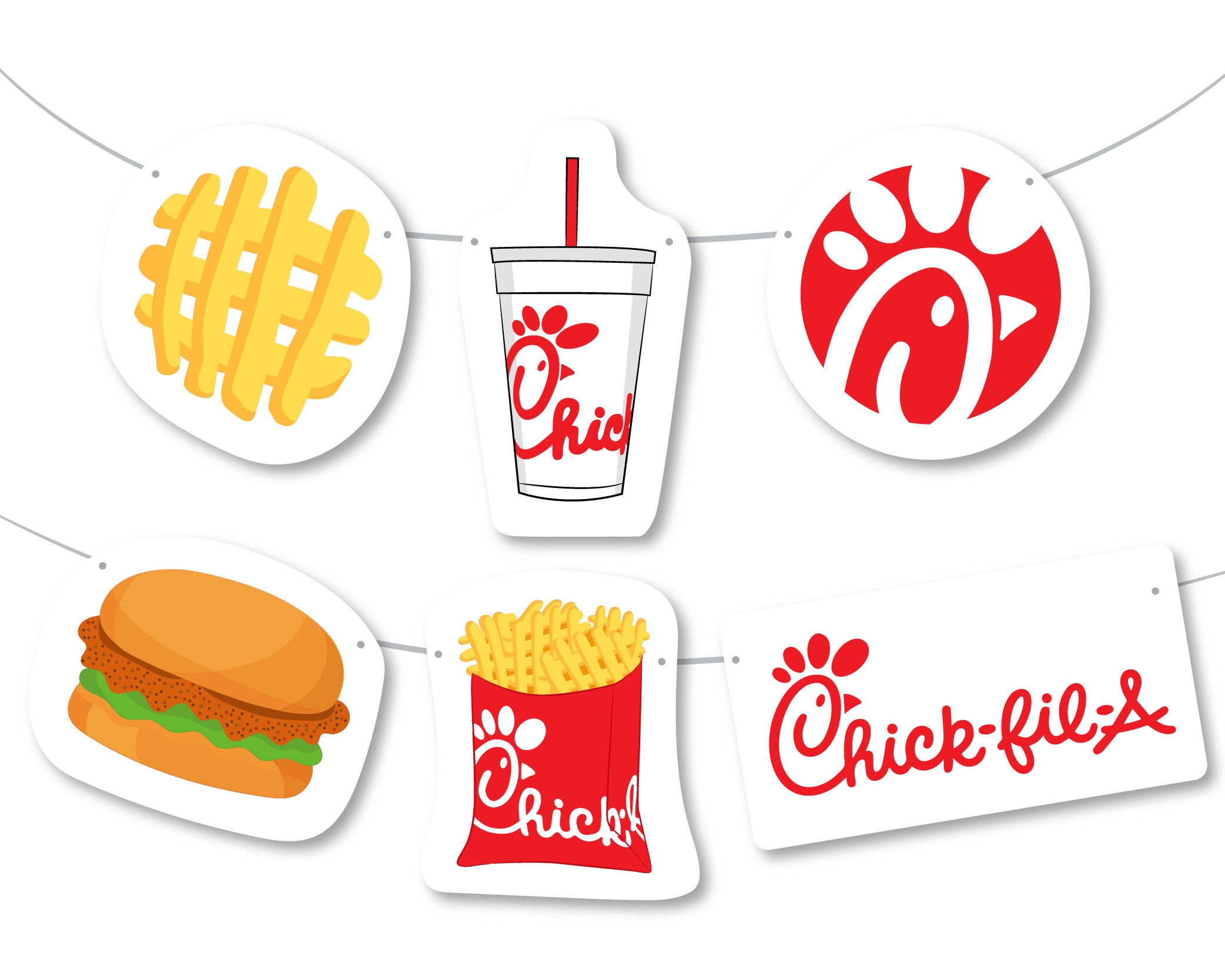 Chick Fil A Banner Chick Fil A Party Supplies Burger Party Etsy