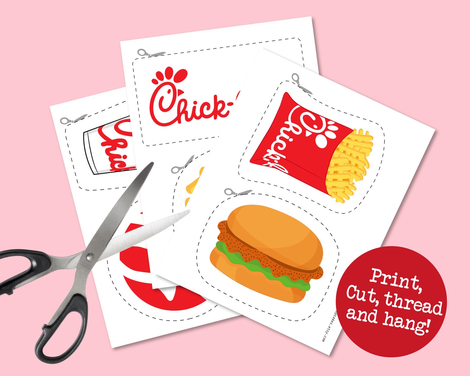 Chick Fil A Banner Chick Fil A Party Supplies Burger Party | Etsy