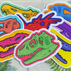 Dinosaur Skulls Die-Cut Vinyl Stickers - Choose Your Own!