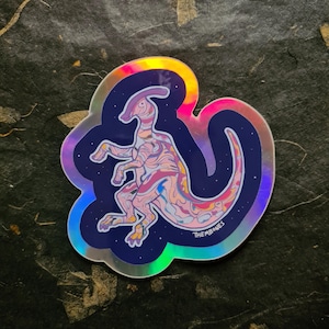 Holographic Parasaurolophus - Large Die-Cut Vinyl Sticker