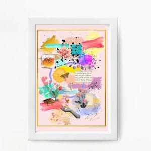 Digital Art- Collage- Pink- Cute Wall Art- Girly