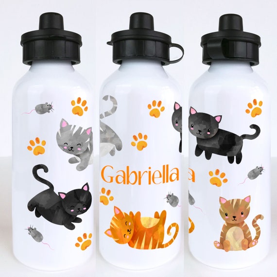 Cats Personalised Kids Water Bottle Metal Water Bottle for Etsy