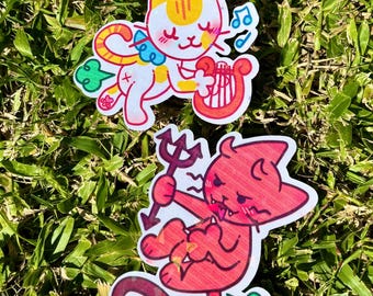 Angel & Devil Kitty Sticker