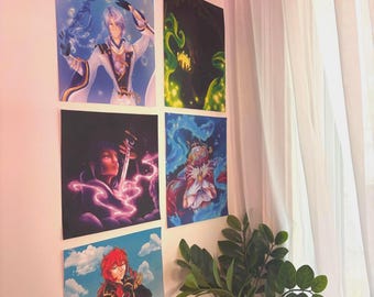 Genshin Impact Art Print - Ayato Diluc Nilou Tighnari Raiden Shogun Mizuki