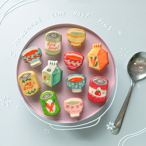 手作りスープ粘土ピン