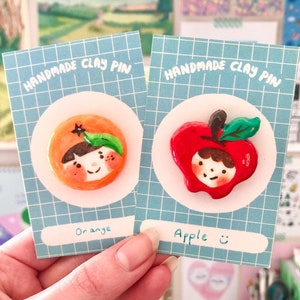 Fruity Cuties - Handmade Fruit Clay Pins