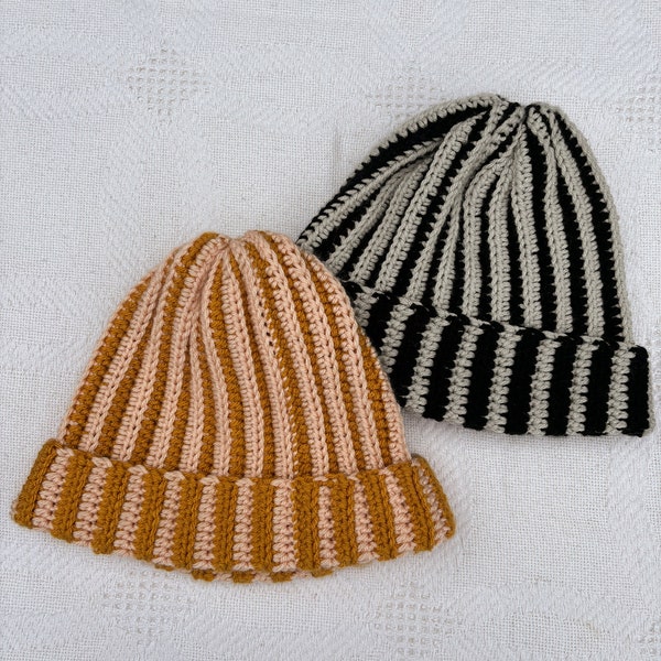 Crochet Striped Beanie | Crochet Beanie | Winter Hat | Handmade Hat | Multicolor Beanie | Patchwork